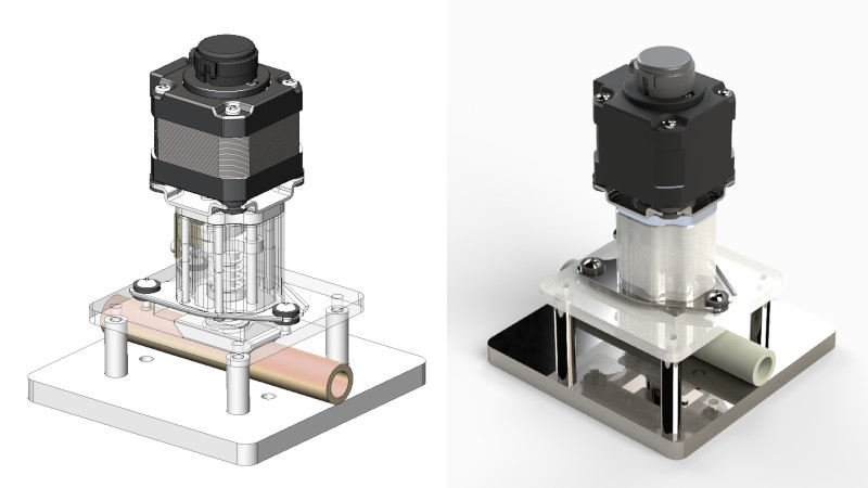 医療用サーボモータとリードスクリューで構成された人工透析装置用輸液ポンプの設計例